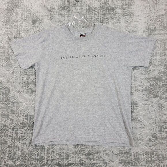 Vintage Compaq Computer T-Shirt Mens XL Extra Large Gray Intelligent Manager - Picture 1 of 9